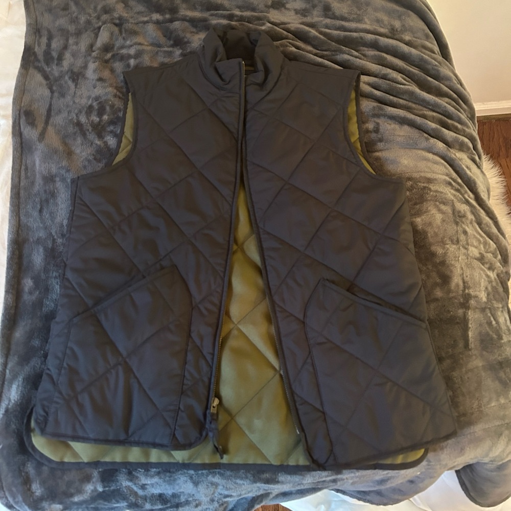 J.crew green and black vest!